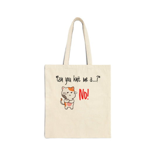 Can you knit me a... Cotton Canvas Tote Bag
