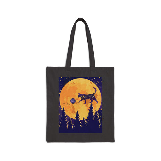 Star Cat Canvas Tote Bag