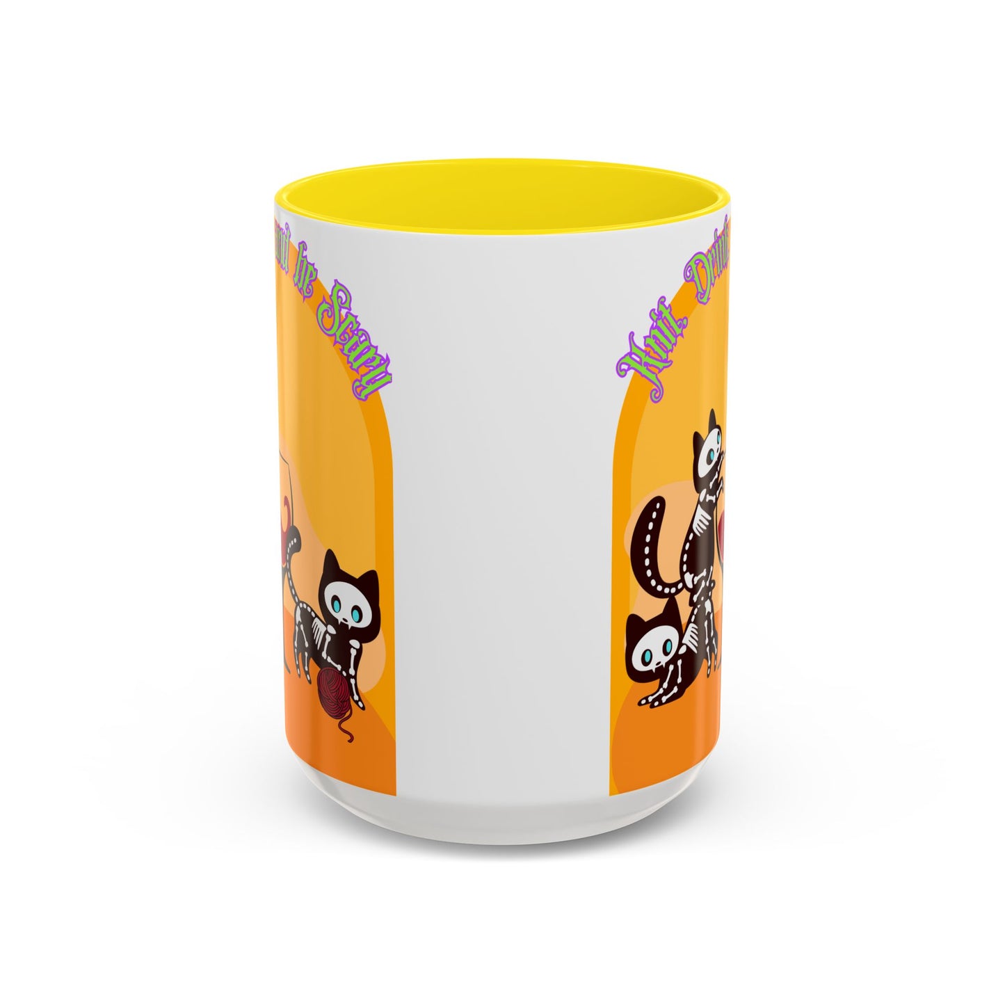 Knit Drink and Be Spooky Accent Coffee Mug (15oz)