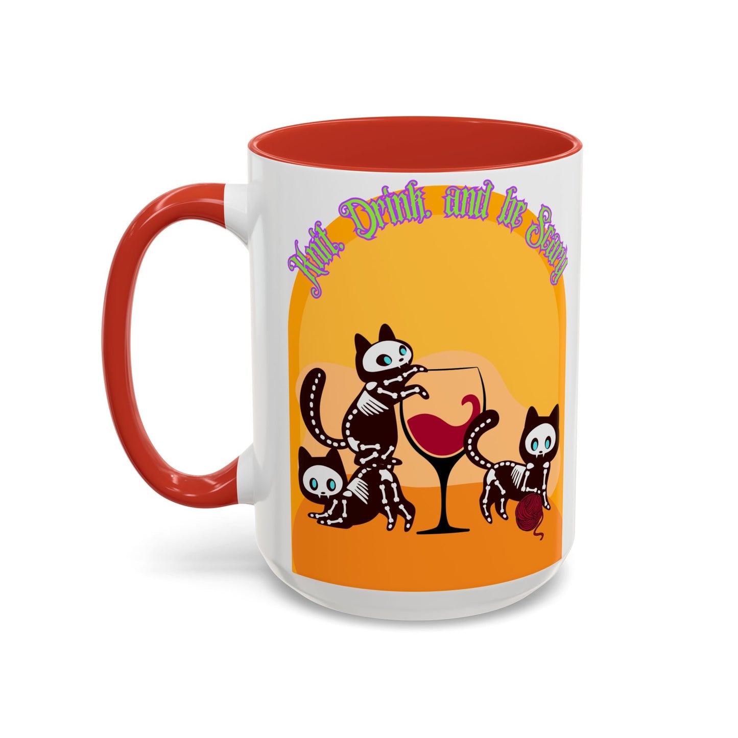 Knit Drink and Be Spooky Accent Coffee Mug (15oz)
