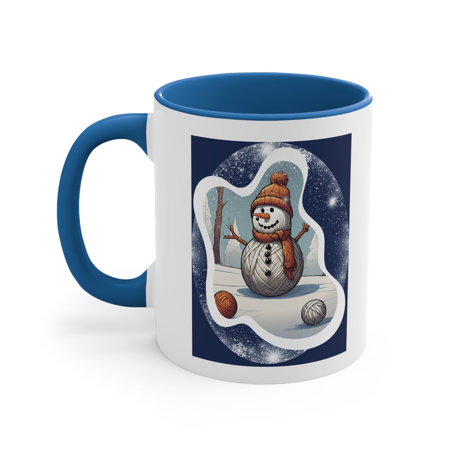 Yarn Snowman Coffee Mug, 11oz