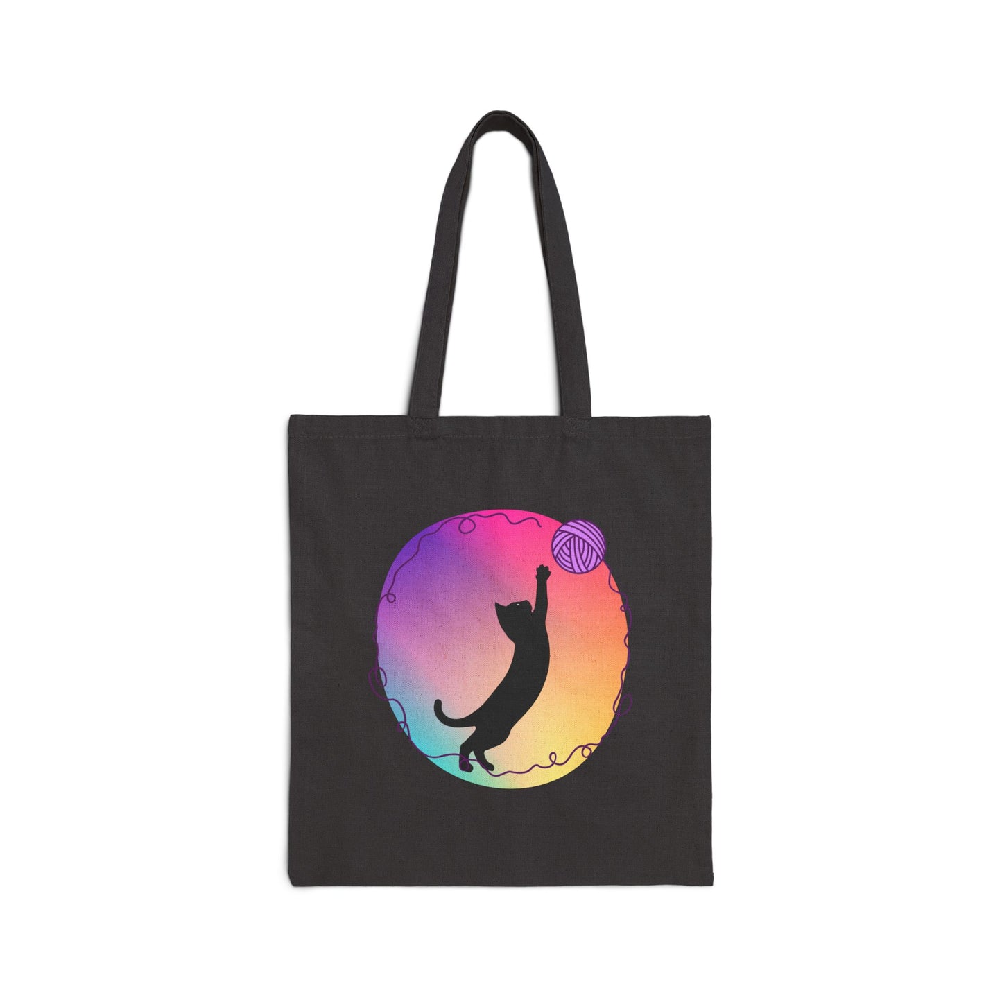 Cat With Yarn Canvas Tote Bag