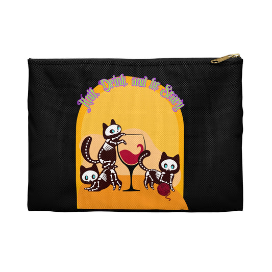 Knit Drink and Be Scary Accessory Pouch