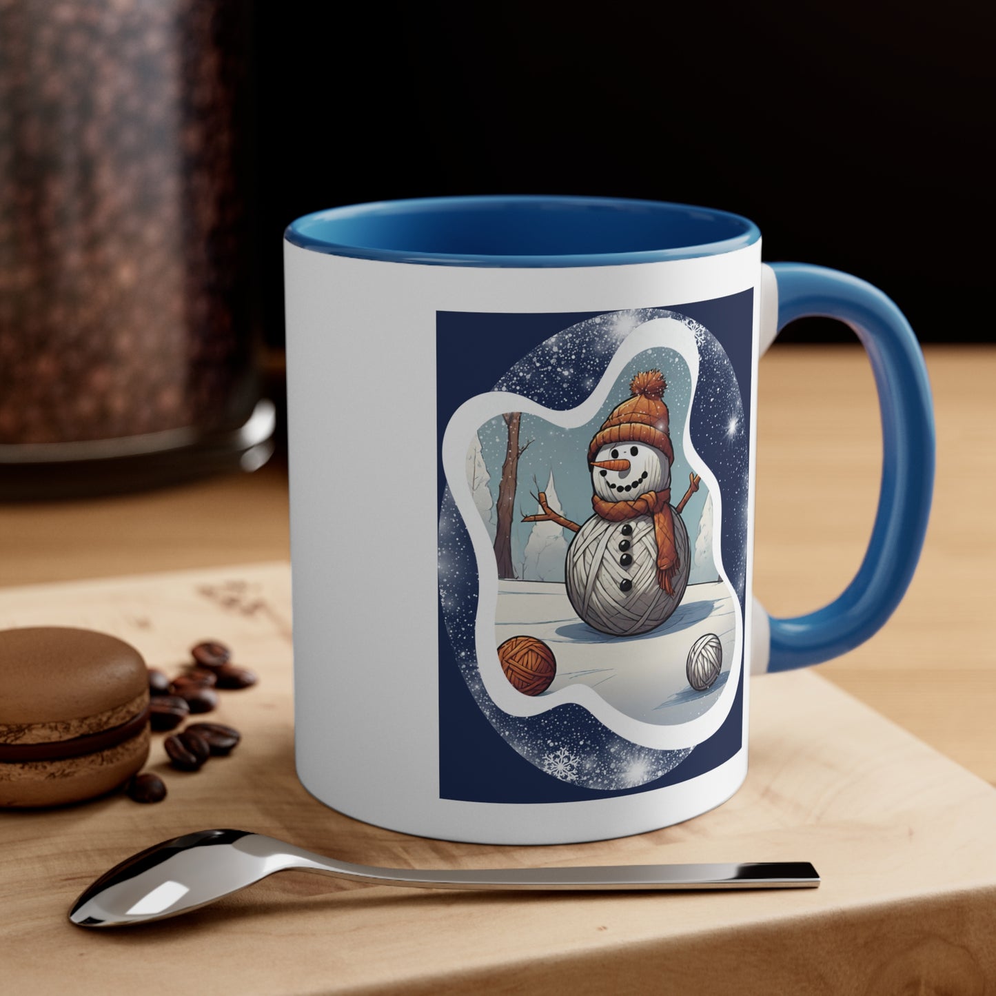 Yarn Snowman Coffee Mug, 11oz