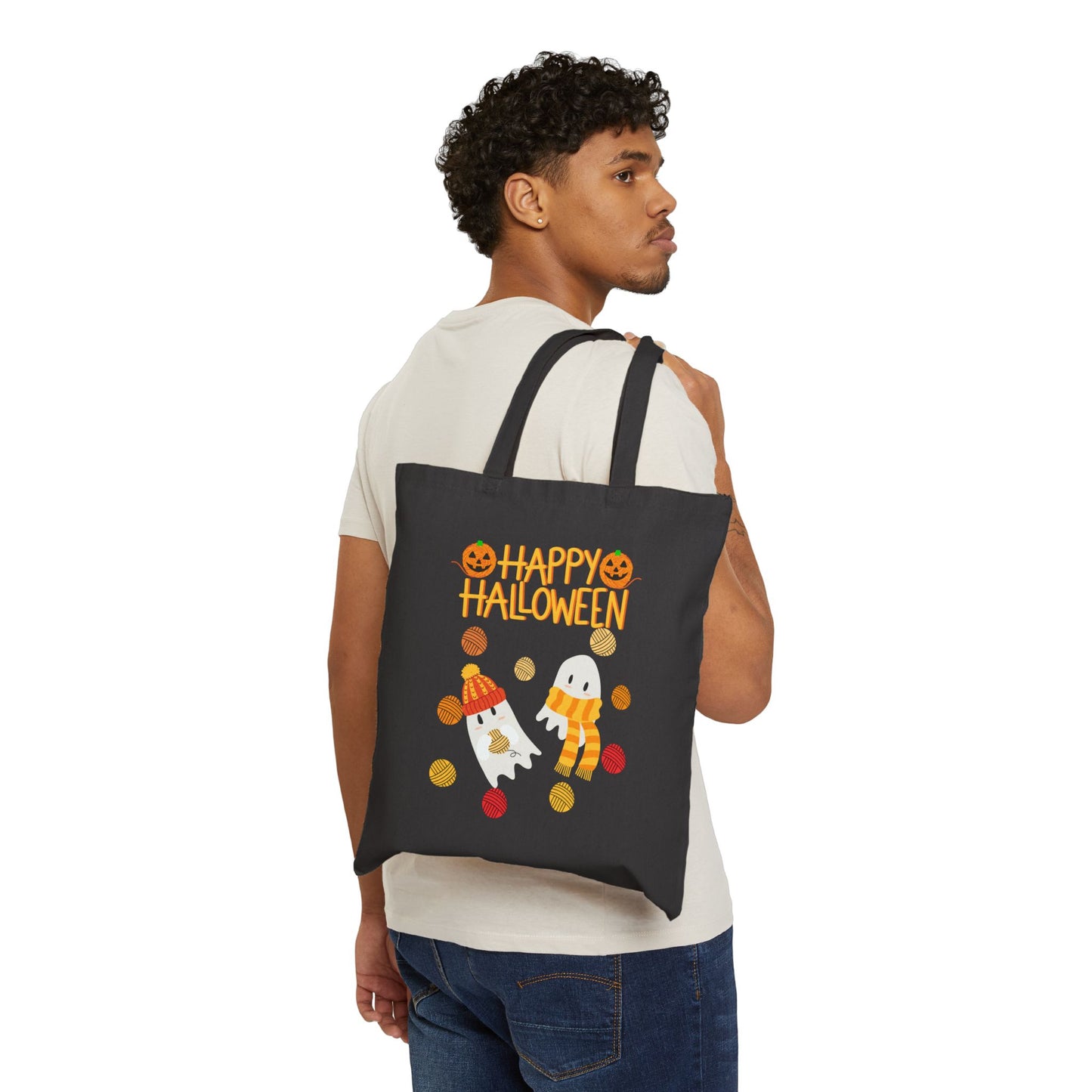 Cozy Ghost Canvas Tote Bag