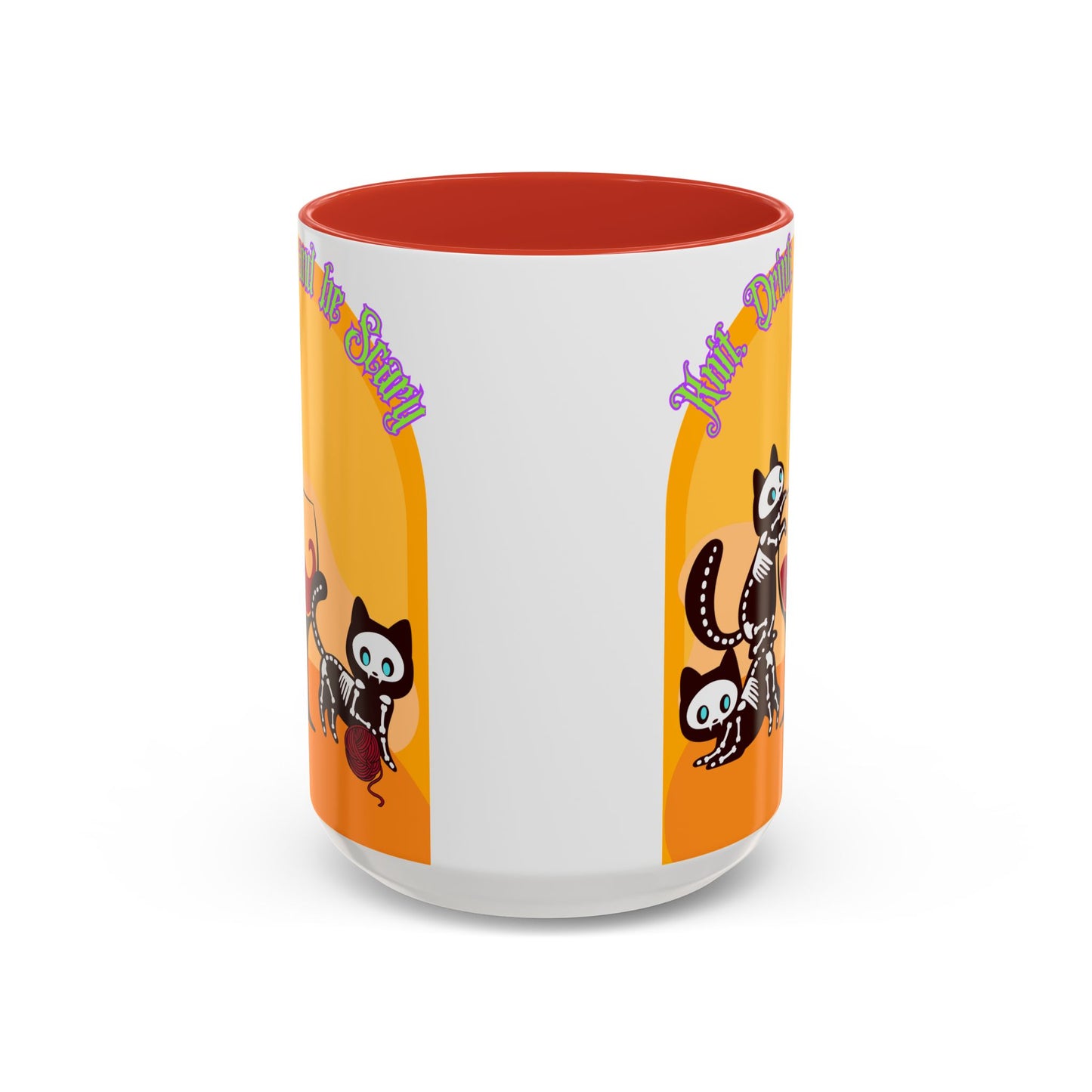 Knit Drink and Be Spooky Accent Coffee Mug (15oz)