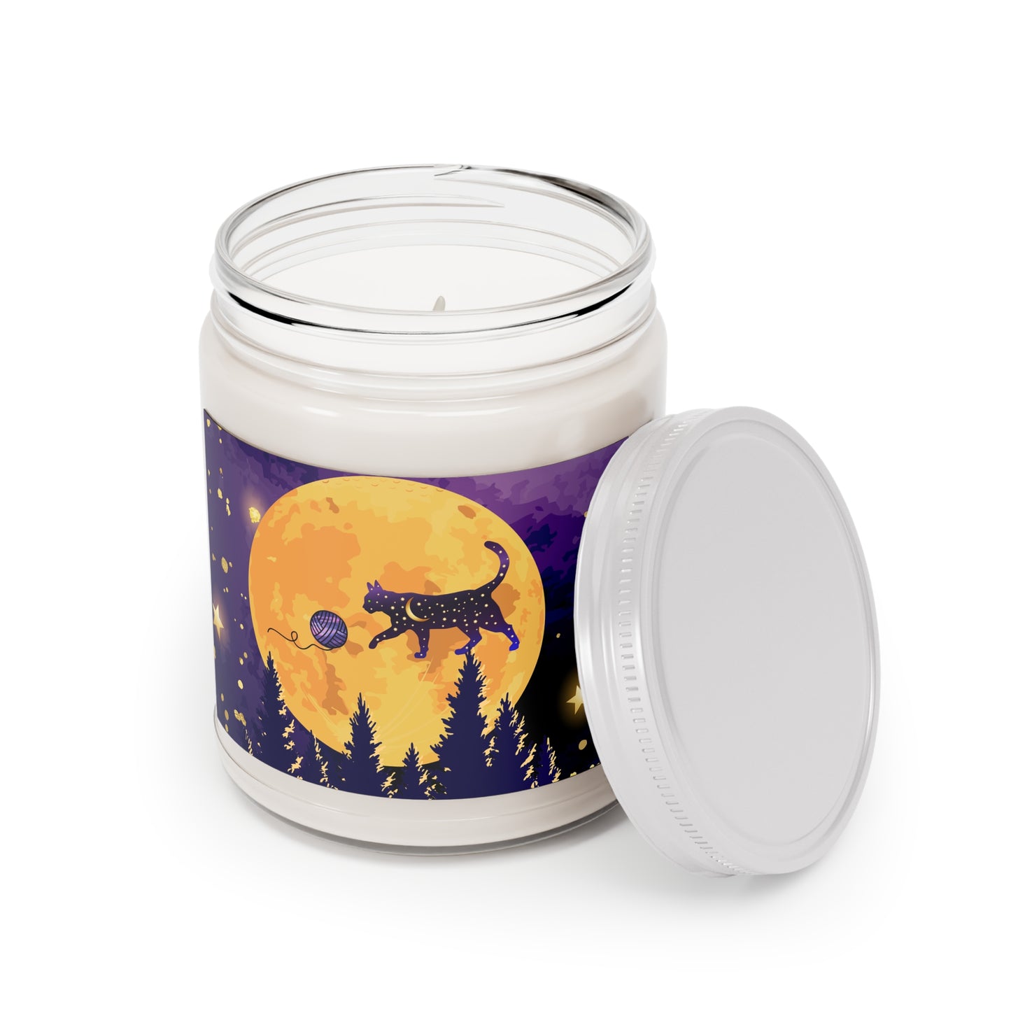 Star Cat Scented Soy Candles with White Lid, 9oz