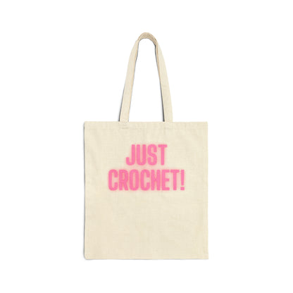 Just Crochet Pink Cotton Canvas Tote Bag