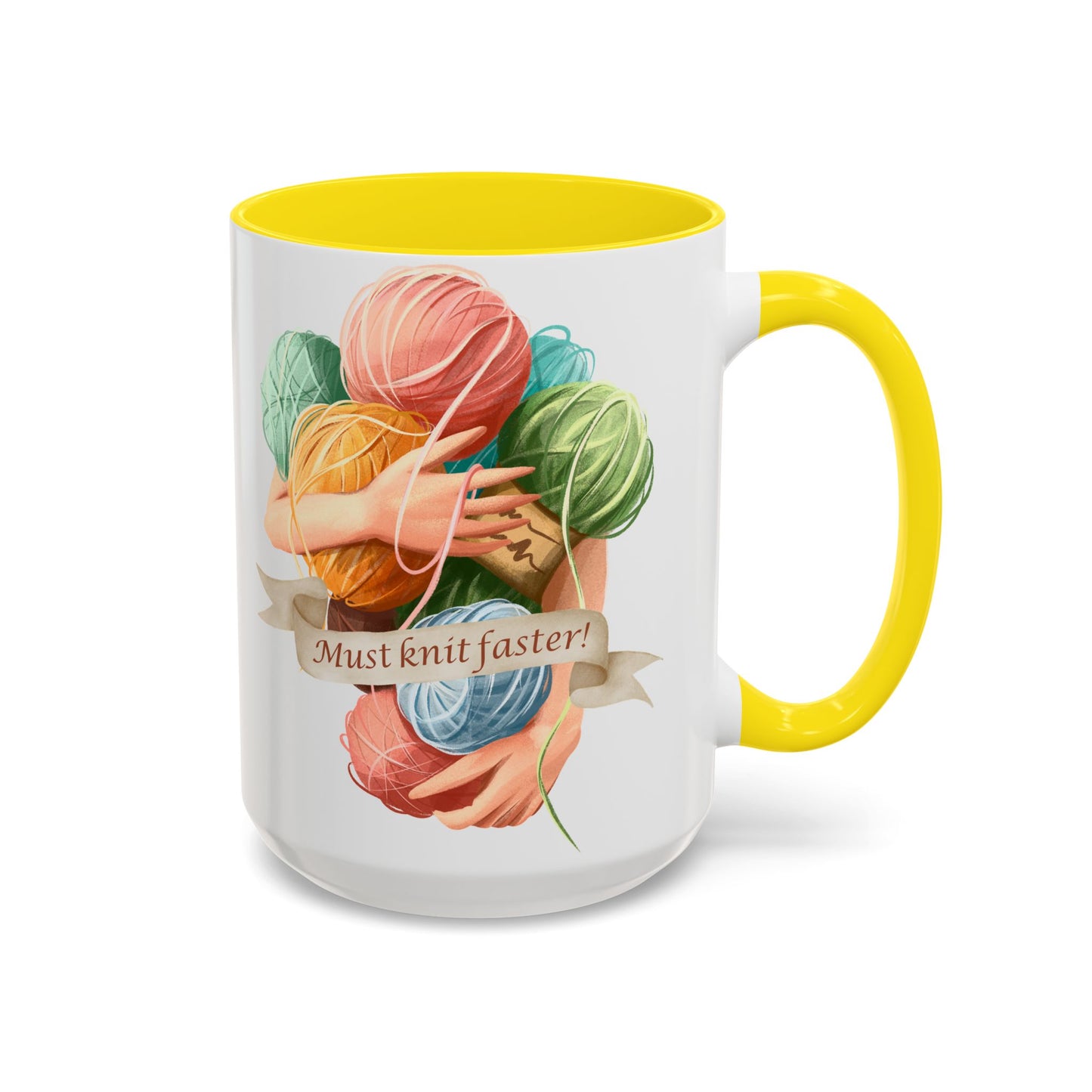 Must Knit Faster Accent Coffee Mug (15oz)