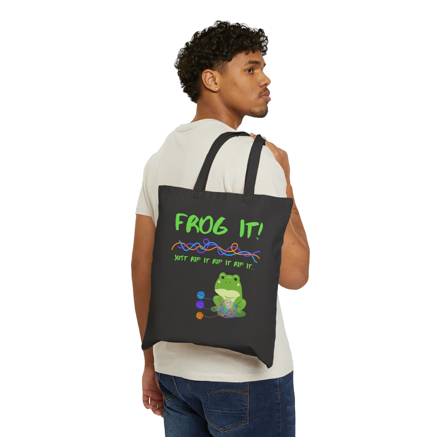 Frog It Cotton Canvas Tote Bag