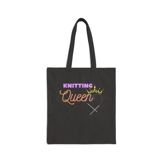 Knitting Queen Cotton Canvas Tote Bag
