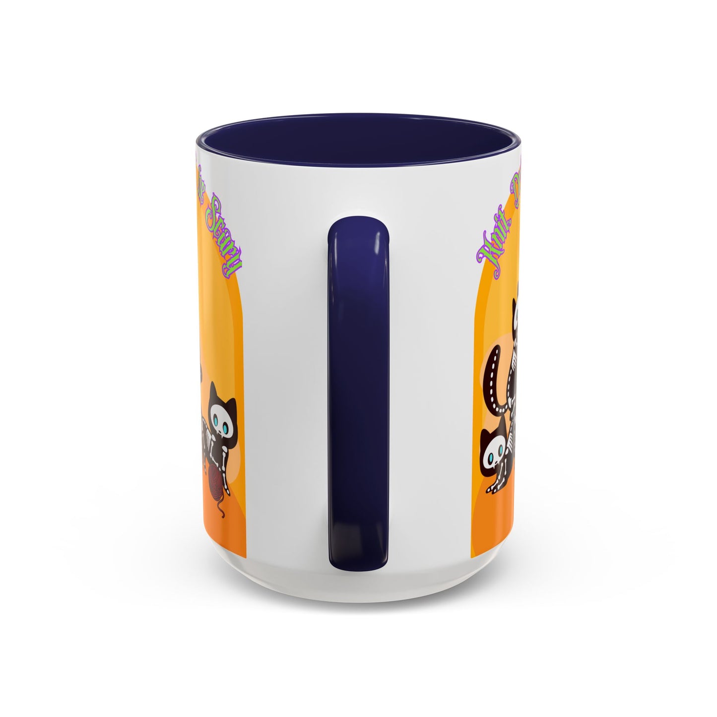 Knit Drink and Be Spooky Accent Coffee Mug (15oz)