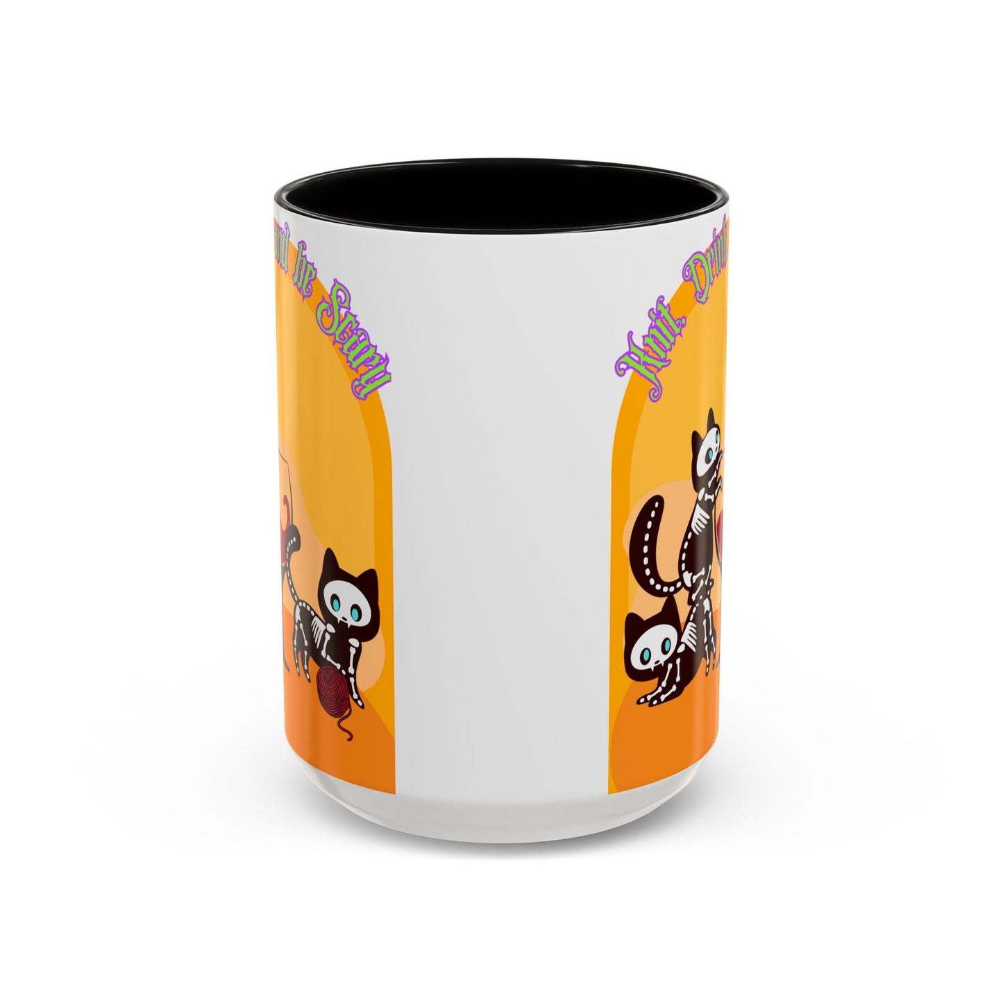 Knit Drink and Be Spooky Accent Coffee Mug (15oz)