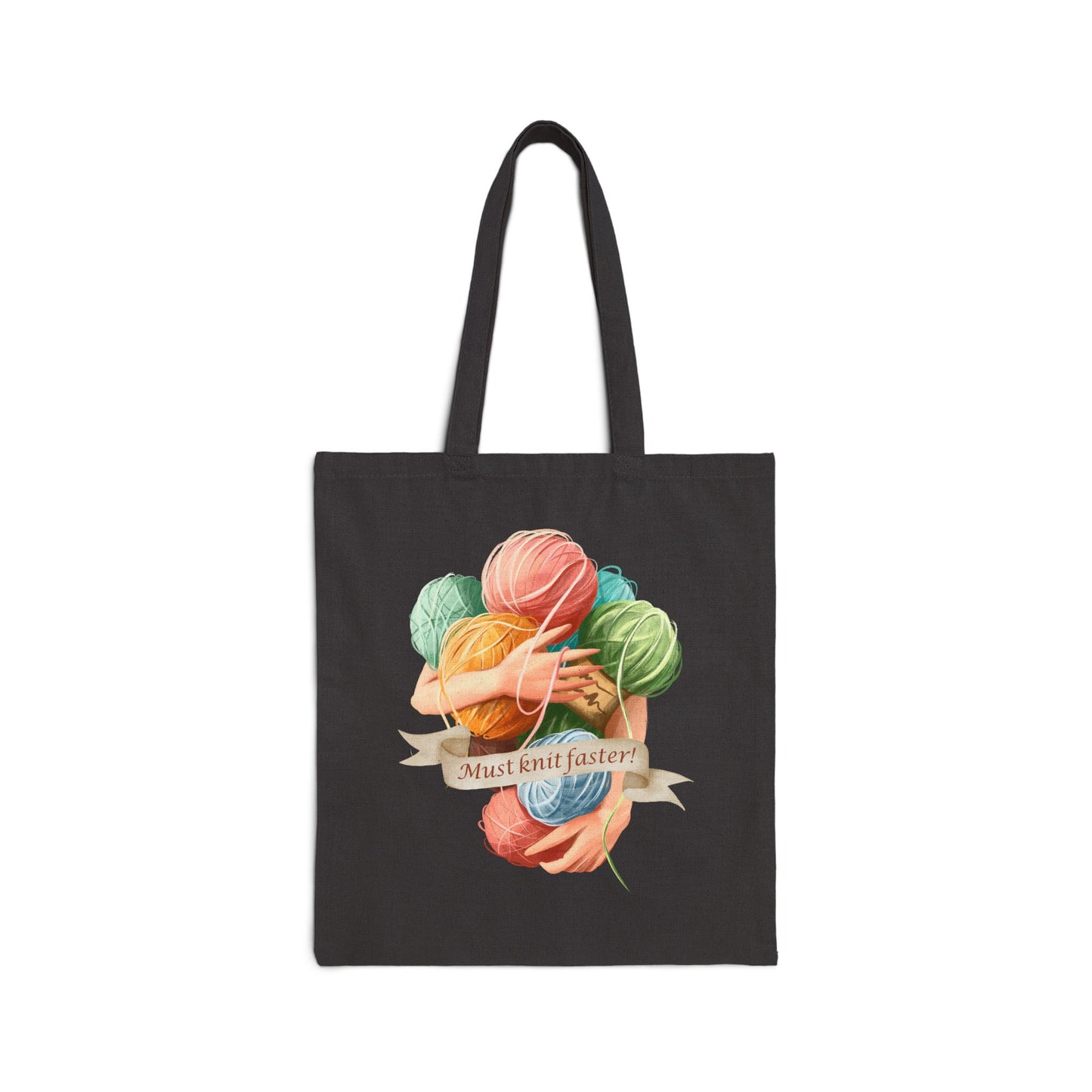 Must Knit Faster Canvas Tote Bag