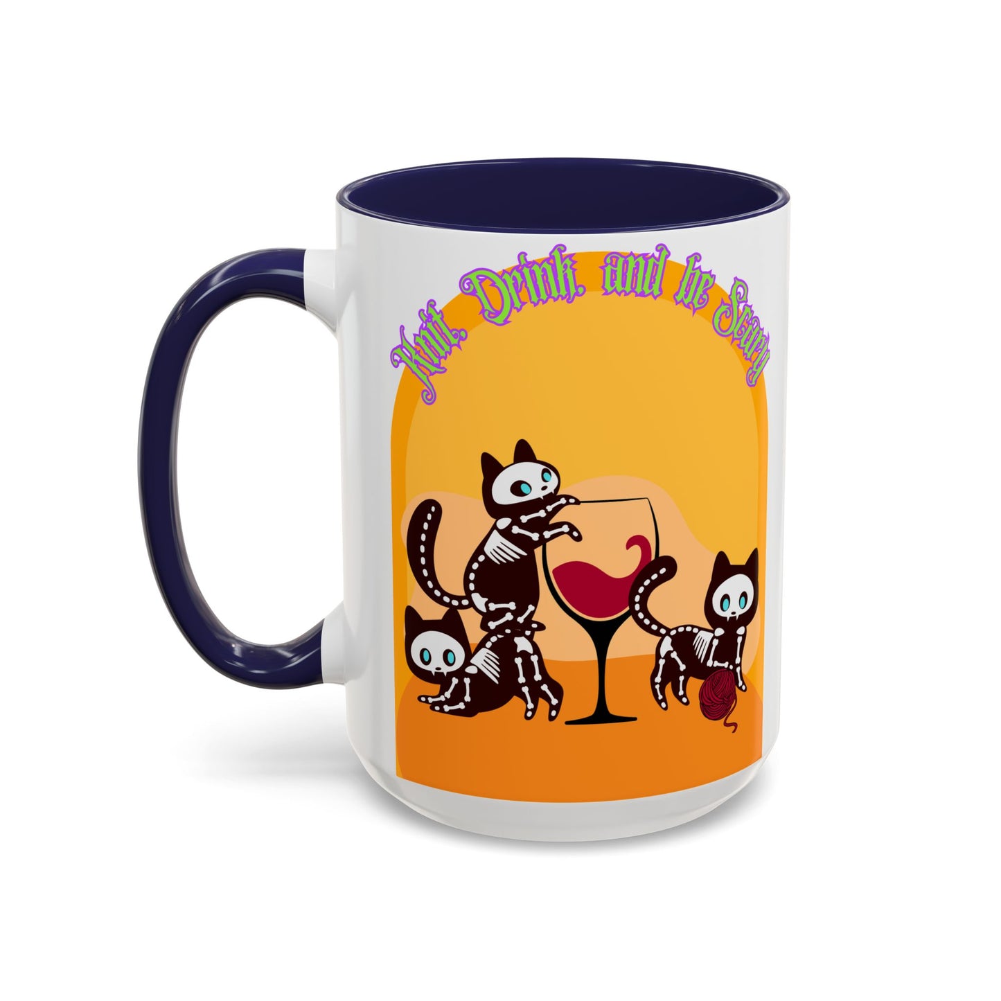 Knit Drink and Be Spooky Accent Coffee Mug (15oz)